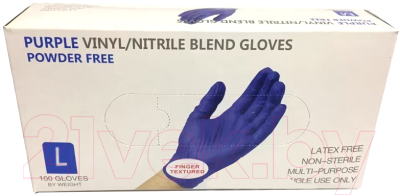 Перчатки одноразовые Wally Plastic (L, 100шт, фиолетовый)