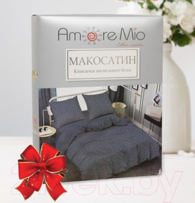 Комплект постельного белья Amore Mio Мако-сатин Shine Sky BL Микрофибра 1.5 / 33902 (синий)