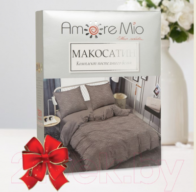 Комплект постельного белья Amore Mio Мако-сатин Shine Tide CF Микрофибра Евро / 34191 (коричневый)