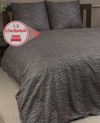 Комплект постельного белья Amore Mio Мако-сатин Shine Tide CF Микрофибра 1.5 / 33952 (коричневый)