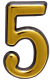 Миниатюра изображения товара Цифра дверная Аллюр 5 Пластиковая (золото)