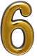 Миниатюра изображения товара Цифра дверная Аллюр 6 Пластиковая (золото)