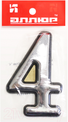 Изображение товара Цифра дверная Аллюр 4 Пластиковая (хром)