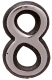 Миниатюра изображения товара Цифра дверная Аллюр 8 Большая пластиковая (хром)