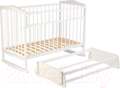 Детская кроватка Фея 204 c маятником / 0002486-04 (белый)