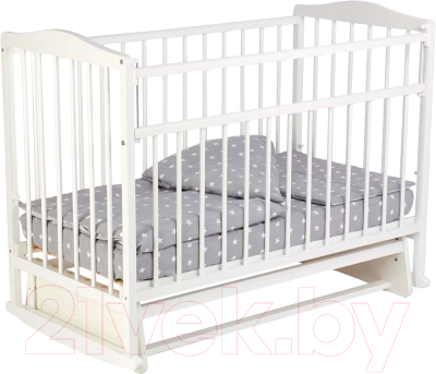 Детская кроватка Фея 204 c маятником / 0002486-04 (белый)