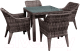 Комплект садовой мебели OUTDOOR Фиджи OUT-0022 Узкое плетение (коричневый) - 