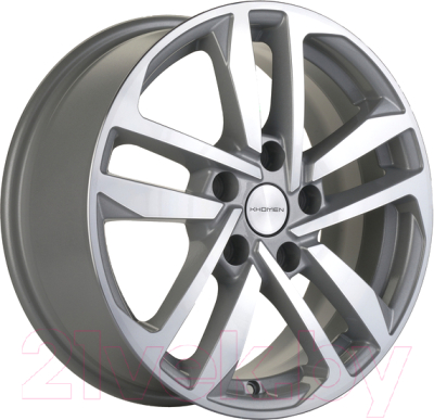 Литой диск Khomen KHW1612 Polo 16x6.5" 5x100мм DIA 57.1мм ET 39мм Silver FP — фото 3