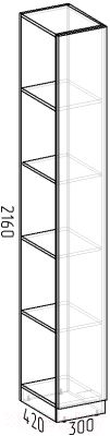 Шкаф-пенал Интермебель Марсель 420 / МР-13 (графит серый)