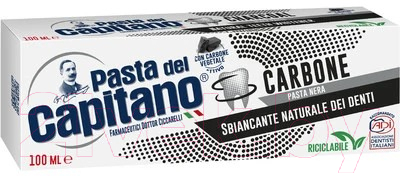 Зубная паста Pasta del Capitano Charcoal Toothpaste Восстанавливает белизну зубов (100мл)