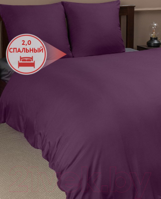 Комплект постельного белья Amore Mio Мако-сатин Vlad Микрофибра 2.0 / 22249 (фиолетовый/серый)