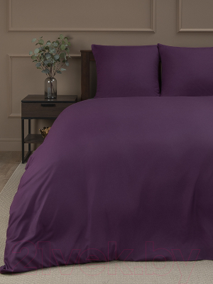 Комплект постельного белья Amore Mio Мако-сатин Vlad Микрофибра Евро / 22279 (фиолетовый/серый)