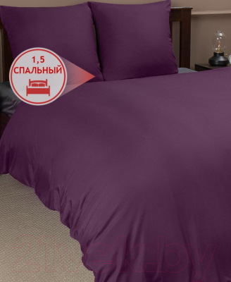 Комплект постельного белья Amore Mio Мако-сатин Vlad Микрофибра 1.5 / 22236 (фиолетовый/серый)
