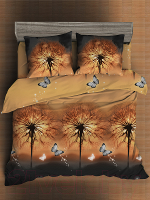 Комплект постельного белья Amore Mio Мако-сатин Warm Микрофибра 2.0 / 93236 (оранжевый/син/коричн)