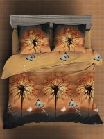 Комплект постельного белья Amore Mio Мако-сатин Warm Микрофибра Евро / 93237 (оранжевый/син/коричн) - 