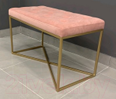 Банкетка Home Loft БА 5 (розовый велюр/золото металл)
