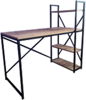 Письменный стол Home Loft СТк 2 ЛДСП со стеллажом (пихта брамберг/черный металл) - 