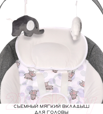 Качели для новорожденных Lorelli Twinkle Pink Rhino / 10090080003