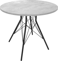 Обеденный стол Sheffilton SHT-TU2-1/90 ЛДСП (черный муар/бетон чикаго светло-серый) - 
