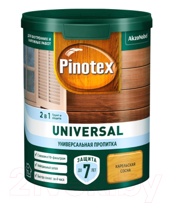 Пропитка для дерева Pinotex Universal 2в1 (900мл, карельская сосна)