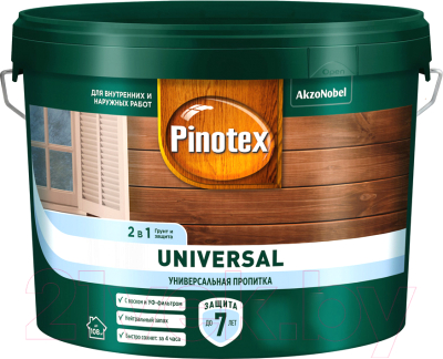 Пропитка для дерева Pinotex Universal 2в1 (9л, орегон)