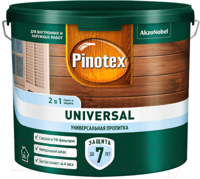 Пропитка для дерева Pinotex Universal 2в1 (2.5л, индонезийский тик)
