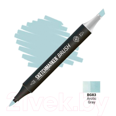 Маркер перманентный Sketchmarker Brush Двусторонний BG83 / SMB-BG83 (арктический серый)