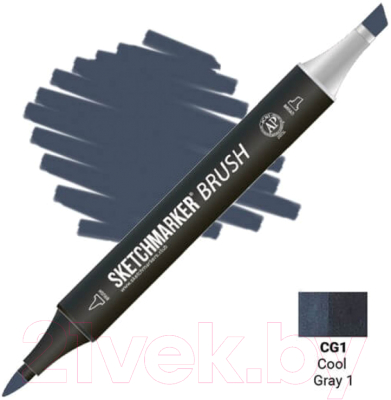 Маркер перманентный Sketchmarker Brush Двусторонний CG1 / SMB-CG1  (прохладный серый 1)
