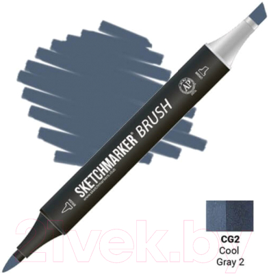 Маркер перманентный Sketchmarker Brush Двусторонний CG2 / SMB-CG2 (прохладный серый 2)