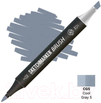 Маркер перманентный Sketchmarker Brush Двусторонний CG5 / SMB-CG5 (прохладный серый 5)