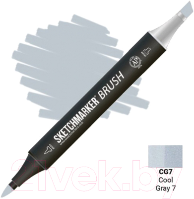 Маркер перманентный Sketchmarker Brush Двусторонний CG7 / SMB-CG7 (прохладный серый 7)