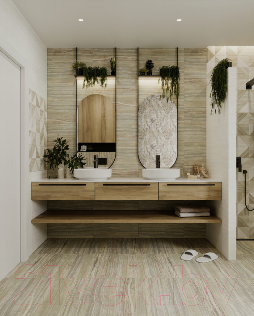 Декоративная плитка Beryoza Ceramica Palissandro (600x300, оливковый) — фото 2