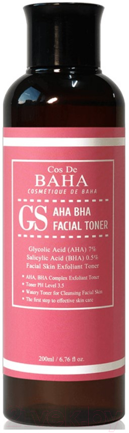 Тонер для лица Cos de Baha AHA/BHA GS Facial Toner