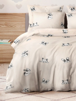 Комплект постельного белья Ночь нежна Собачки Стандарт 1.5 сп 70x70 / 9871-2 (розовый) - 