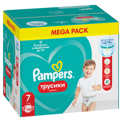 Подгузники-трусики детские Pampers Pants 7 (68шт) - 