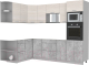Готовая кухня Интерлиния Мила Лайт 1.68x2.6 левая без столешницы (вудлайн кремовый/бетон) - 