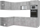 Готовая кухня Интерлиния Мила Лайт 1.68x2.8 левая без столешницы (бетон/бетон) - 