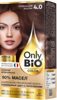 Крем-краска для волос Fito Косметик Only Bio Color Стойкая тон 4.0 (115мл, роскошный каштан) - 