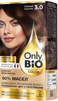 Крем-краска для волос Fito Косметик Only Bio Color Стойкая тон 3.0 (115мл, темный каштан) - 