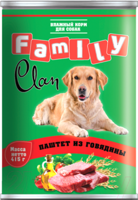 

Корм для собак Clan, Family паштет из говядиы №43