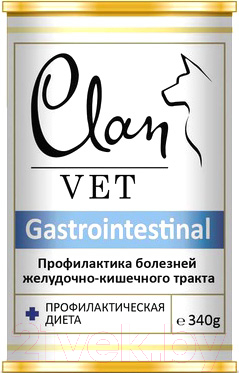 

Корм для собак Clan, Vet Gastrointestinal профилактика болезней ЖКТ