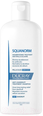 Шампунь для волос Ducray Скванорм против жирной перхоти с длительным эффектом (200мл)