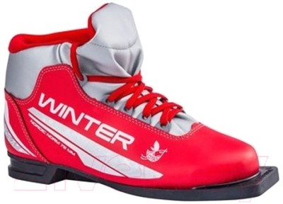 Ботинки для беговых лыж TREK Winter 1 (красный/серебристый, р-р 35)