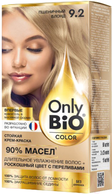 Крем-краска для волос Fito Косметик Only Bio Color Стойкая тон 9.2 (115мл, пшеничный блонд)