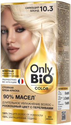Крем-краска для волос Fito Косметик Only Bio Color Стойкая тон 10.3 (115мл, сияющий блонд)