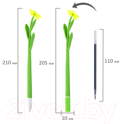 Изображение товара Ручка шариковая Юнландия Цветочек / 143779 (в ассортименте)