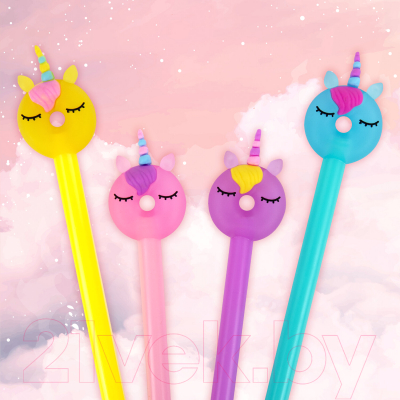 Изображение товара Ручка шариковая Юнландия Единорог-пончик / 143803 (ассорти)