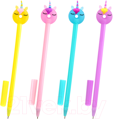 Изображение товара Ручка шариковая Юнландия Единорог-пончик / 143803 (ассорти)