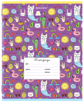 Изображение товара Тетрадь Brauberg Яркий микс / 106488 (24л, линейка)