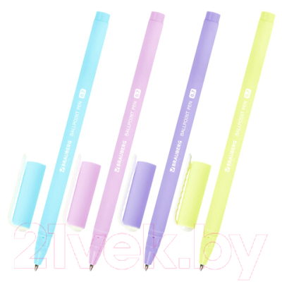 Изображение товара Ручка шариковая Brauberg Soft Touch Stick Pastel / 143698 (синий)